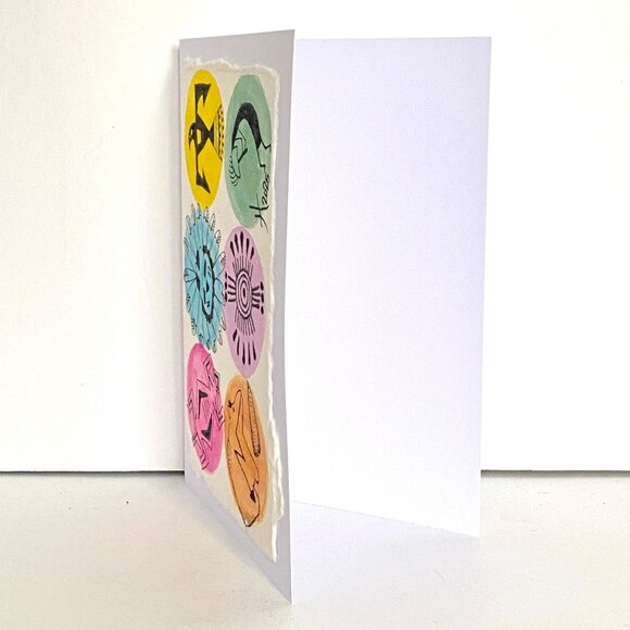 Watercolor Dots Southwest Style Original Art Handmade 5x7in Blank Greeting Card - Picture 2 of 4